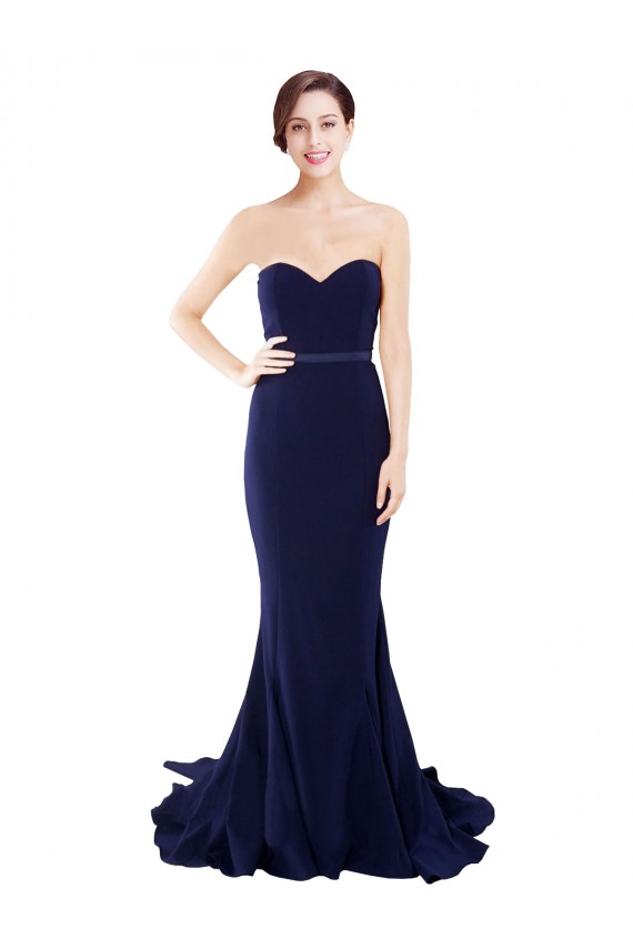 Sleeveless Sweetheart Low Back Stretch Crepe Mermaid Semi Formal Evening Dress / Prom Dress / Bridesmaid Dress Brighton