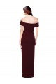 Sleeveless Burgundy Gold Off the Shoulder Low Back Stretch Crepe Mermaid Formal Evening Gown / Prom Dress / Bridesmaid Dress Brighton