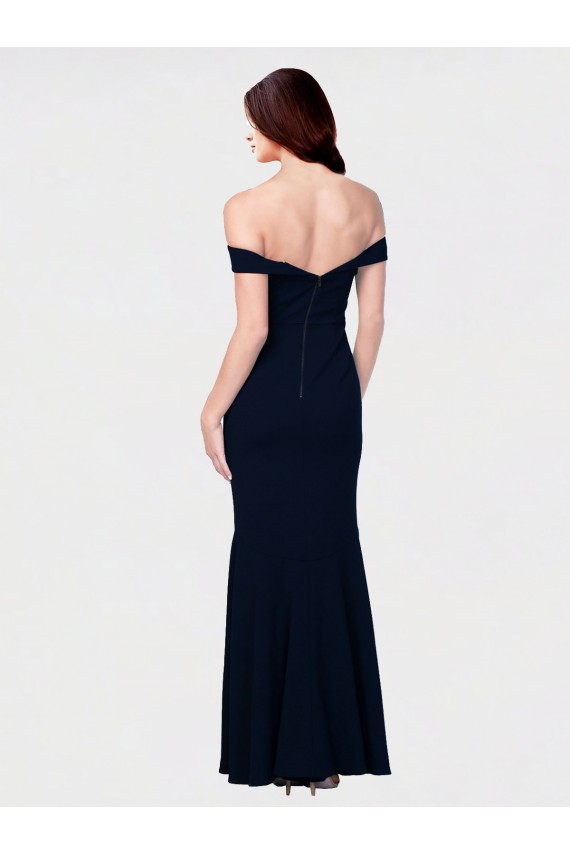 Sleeveless Off the Shoulder Low Back Stretch Crepe Mermaid Formal Dress / Bridesmaid Dress Brighton