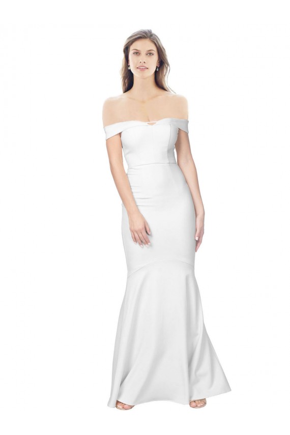 Sleeveless Off the Shoulder Low Back Stretch Crepe Mermaid Formal Dress / Bridesmaid Dress Brighton