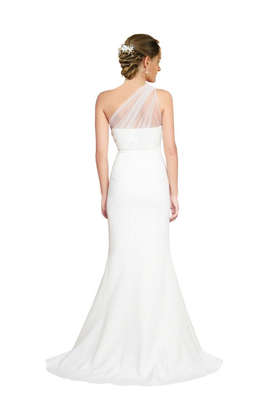 Sleeveless One Shoulder Stretch Crepe & Tulle Mermaid Formal Evening Gown / Bridesmaid Dress Brighton