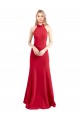 Sleeveless Halter Neck Open Back Stretch Crepe A-Line Formal Evening Gown / Prom Dress / Bridesmaid Dress Brighton
