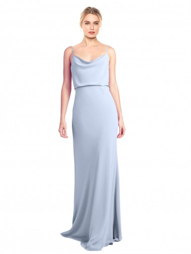 Sleeveless Cowl Neck V-Back Stretch Crepe Sheath Formal Dress / Bridesmaid Dress Brighton