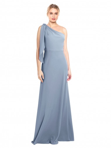 Flutter Sleeves One Shoulder Stretch Crepe Sheath Formal Dress / Bridesmaid Dress Brighton