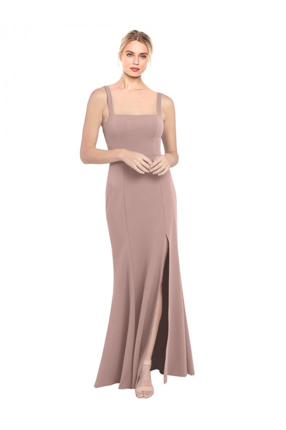 Sleeveless Square Neck Stretch Crepe Mermaid Prom Dress / Bridesmaid Dress Brighton