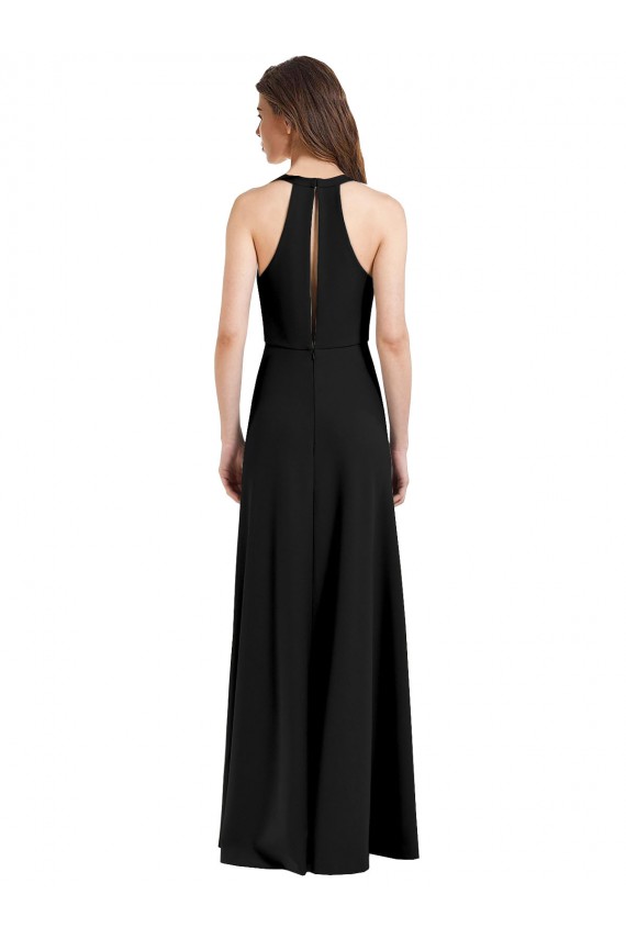 Sleeveless Halter Neck Stretch Crepe Sheath Formal Evening Gown / Prom Dress / Bridesmaid Dress Brighton