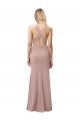Sleeveless Halter Neck Criss Cross Back Stretch Crepe Sheath Prom Dress / Bridesmaid Dress Brighton