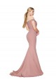 Sleeveless Dusty Pink Off the Shoulder Stretch Crepe Mermaid Formal Evening Gown / Prom Dress / Bridesmaid Dress Brighton