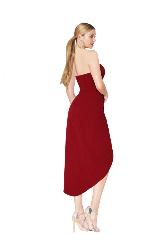Sleeveless Sweetheart Stretch Crepe Mermaid High Low Evening Gown / Prom Dress / Bridesmaid Dress Brighton