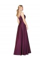 Sleeveless Spaghetti Straps V-Back Stretch Crepe A-Line Formal Evening Gown / Prom Dress / Bridesmaid Dress Brighton