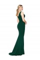 Sleeveless Midnight Green V-Neck Stretch Crepe Mermaid Formal Evening Gown / Prom Dress / Bridesmaid Dress Brighton