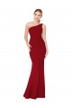 Sleeveless Burgundy One Shoulder Stretch Crepe Mermaid Formal Evening Gown / Prom Dress / Bridesmaid Dress Brighton
