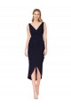 Sleeveless V-Neck Stretch Crepe Mermaid High Low Evening Gown / Prom Dress / Bridesmaid Dress Brighton