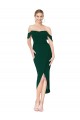 Sleeveless Off the Shoulder Stretch Crepe Mermaid High Low Evening Gown / Prom Dress / Bridesmaid Dress Brighton