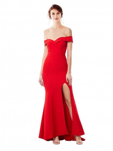 Sleeveless Off the Shoulder Stretch Crepe Mermaid Formal Evening Dress / Prom Dress / Bridesmaid Dress Brighton