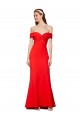 Sleeveless Red Off the Shoulder Stretch Crepe Mermaid Bridesmaid Dress / Formal Dress Brighton