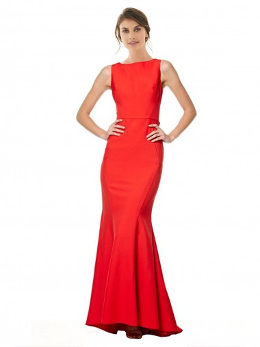 Sleeveless Halter Neck Open Back Stretch Crepe Mermaid Bridesmaid Dress / Evening Gowns Brighton