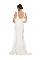 Sleeveless Square Neck Low Back Stretch Crepe Sheath Semi Formal Evening Dress / Prom Dress / Bridesmaid Dress Brighton