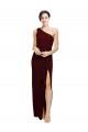 Sleeveless One Shoulder Stretch Crepe Sheath Black Tie Evening Gown / Prom Dress / Bridesmaid Dress Brighton