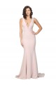 Sleeveless V-Neck V-Back Stretch Crepe Sheath Black Tie Evening Gown / Prom Dress / Bridesmaid Dress Brighton