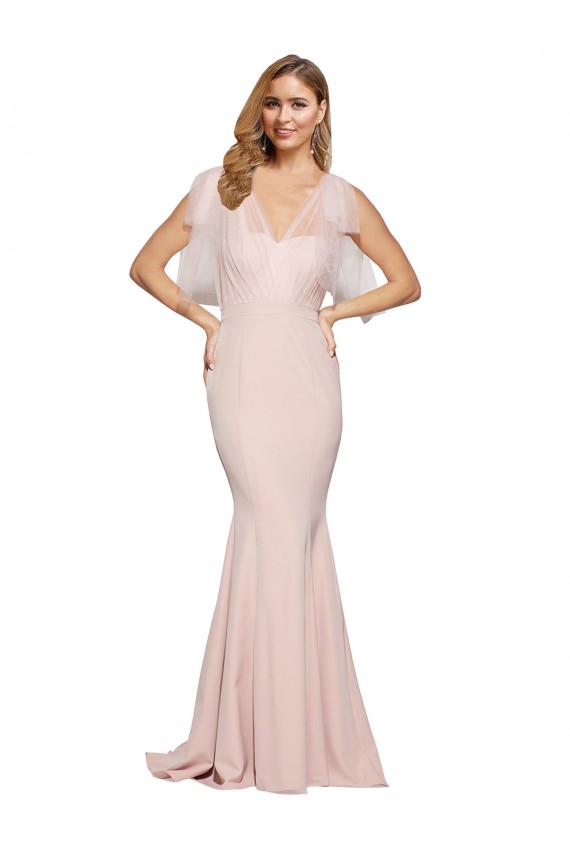 Sleeveless Sweetheart Low Back Stretch Crepe & Tulle Sheath Formal Dress / Bridesmaid Dress Brighton