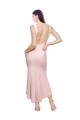 Sleeveless High Neck Low Back Stretch Crepe Sheath High Low Evening Gown / Prom Dress / Bridesmaid Dress Brighton