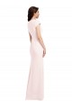 Cap Sleeves V-Neck Stretch Crepe A-Line Formal Evening Gown / Prom Dress / Bridesmaid Dress Brighton