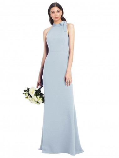 Sleeveless Bow Neck Open Back Stretch Crepe Trumpet Semi Formal Evening Dress / Prom Dress / Bridesmaid Dress Brighton