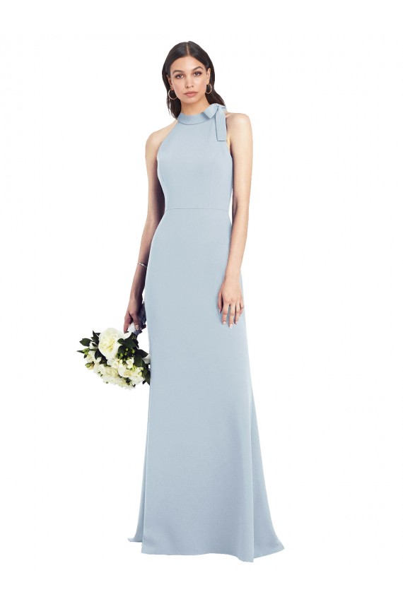 Sleeveless Bow Neck Open Back Stretch Crepe Trumpet Semi Formal Evening Dress / Prom Dress / Bridesmaid Dress Brighton