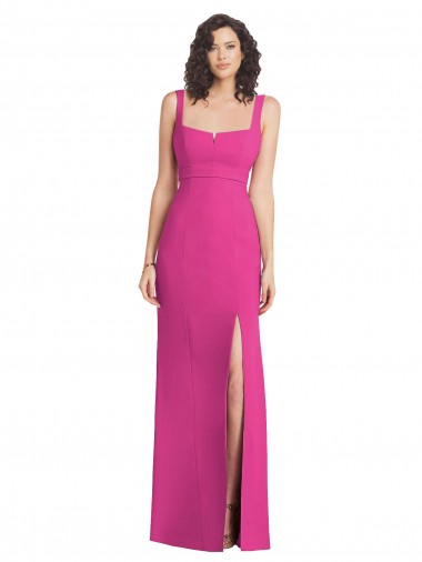 Sleeveless Square Neck Low Back Stretch Crepe Trumpet Semi Formal Evening Dress / Prom Dress / Bridesmaid Dress Brighton