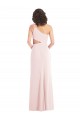 Sleeveless Pink One Shoulder Stretch Crepe Trumpet Formal Evening Gown / Prom Dress / Bridesmaid Dress Brighton