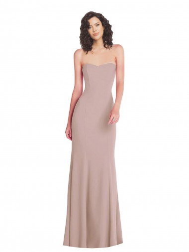 Sleeveless Dusty Pink Sweetheart Stretch Crepe Mermaid Formal Dress / Bridesmaid Dress Brighton