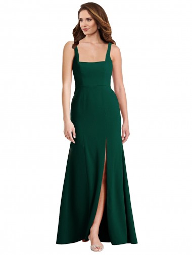 Sleeveless Square Neck Stretch Crepe Trumpet Semi Formal Evening Dress / Prom Dress / Bridesmaid Dress Brighton