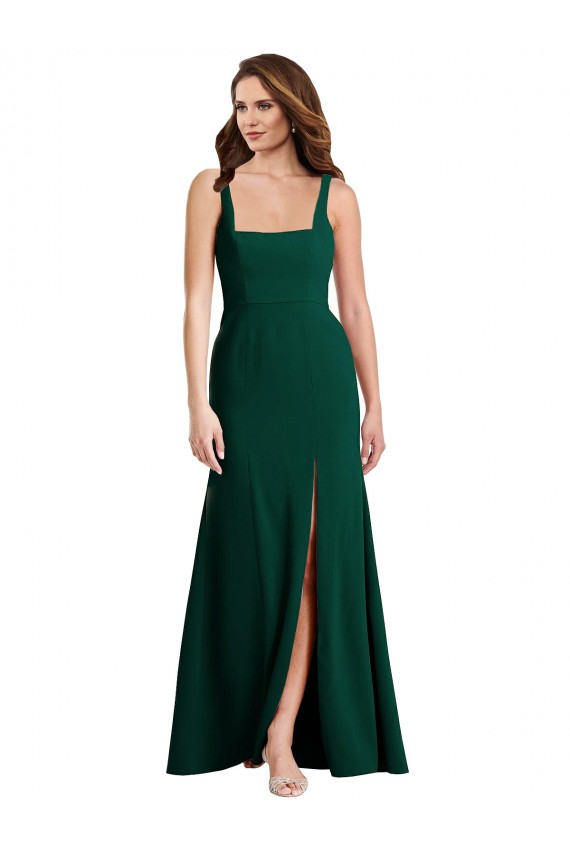 Sleeveless Square Neck Stretch Crepe Trumpet Semi Formal Evening Dress / Prom Dress / Bridesmaid Dress Brighton