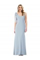 Sleeveless V-Neck V-Back Stretch Crepe Trumpet Semi Formal Evening Dress / Prom Dress / Bridesmaid Dress Brighton