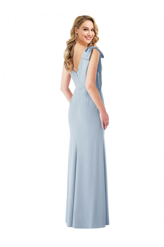 Sleeveless V-Neck V-Back Stretch Crepe Trumpet Semi Formal Evening Dress / Prom Dress / Bridesmaid Dress Brighton