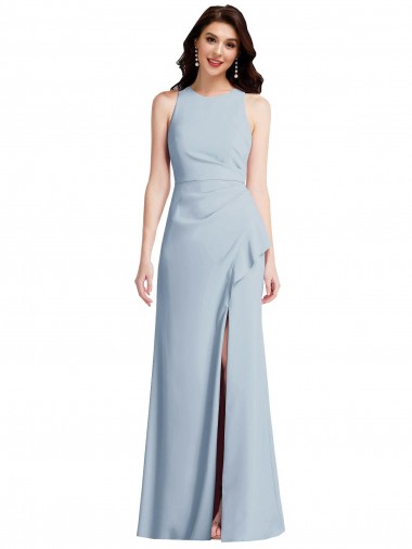 Sleeveless Halter Neck Stretch Crepe Trumpet Formal Dress / Bridesmaid Dress Brighton
