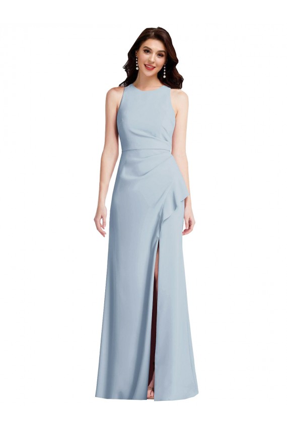 Sleeveless Halter Neck Stretch Crepe Trumpet Formal Dress / Bridesmaid Dress Brighton
