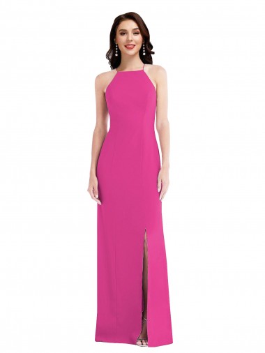 Sleeveless Halter Neck Open Back Stretch Crepe Trumpet Formal Evening Gown / Prom Dress / Bridesmaid Dress Brighton
