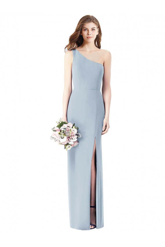 Sleeveless One Shoulder Stretch Crepe Trumpet Semi Formal Evening Dress / Prom Dress / Bridesmaid Dress Brighton