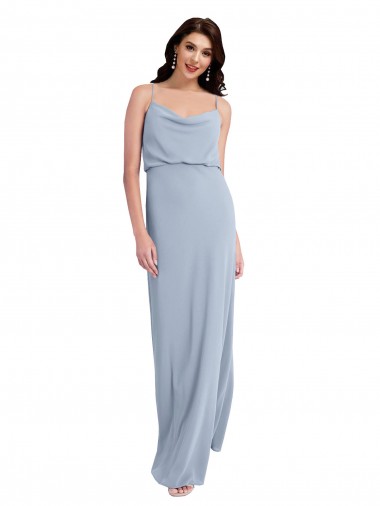 Sleeveless Spaghetti Straps V-Back Stretch Crepe Sheath Formal Evening Gown / Prom Dress / Bridesmaid Dress Brighton