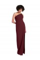 Sleeveless Burgundy Gold One Shoulder Stretch Crepe Sheath Formal Evening Gown / Prom Dress / Bridesmaid Dress Brighton