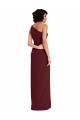 Sleeveless Burgundy Gold One Shoulder Stretch Crepe Sheath Formal Evening Gown / Prom Dress / Bridesmaid Dress Brighton