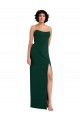 Sleeveless Midnight Green Scoop Neck Low Back Stretch Crepe Sheath Formal Evening Gown / Prom Dress / Bridesmaid Dress Brighton