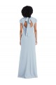 Cap Sleeves Jewel Neck Keyhole Back Stretch Crepe Trumpet Semi Formal Evening Dress / Bridesmaid Dress Brighton