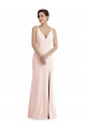 Sleeveless V-Neck V-Back Stretch Crepe Trumpet Formal Evening Gown / Prom Dress / Bridesmaid Dress Brighton