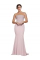Sleeveless Mauve Strapless Low Back Stretch Crepe Sheath Formal Evening Gown / Prom Dress / Bridesmaid Dress Brighton