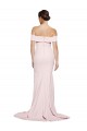 Sleeveless Pink Square Neck Low Back Stretch Crepe Sheath Formal Evening Gown / Prom Dress / Bridesmaid Dress Brighton