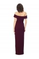 Sleeveless Burgundy Gold Off the Shoulder Low Back Stretch Crepe Sheath Formal Evening Gown / Prom Dress / Bridesmaid Dress Brighton