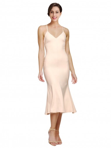 Sleeveless V-Neck Low Back Stretch Crepe Sheath Evening Gown / Prom Dress / Bridesmaid Dress Brighton